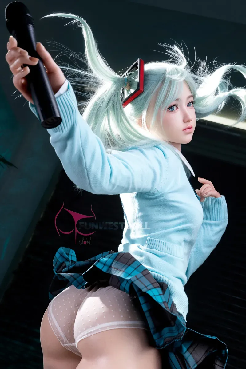 (EU STOCK) 5FT2/159CM A CUP SILICONE MIKU SEX DOLL - ANIME AMY view 6